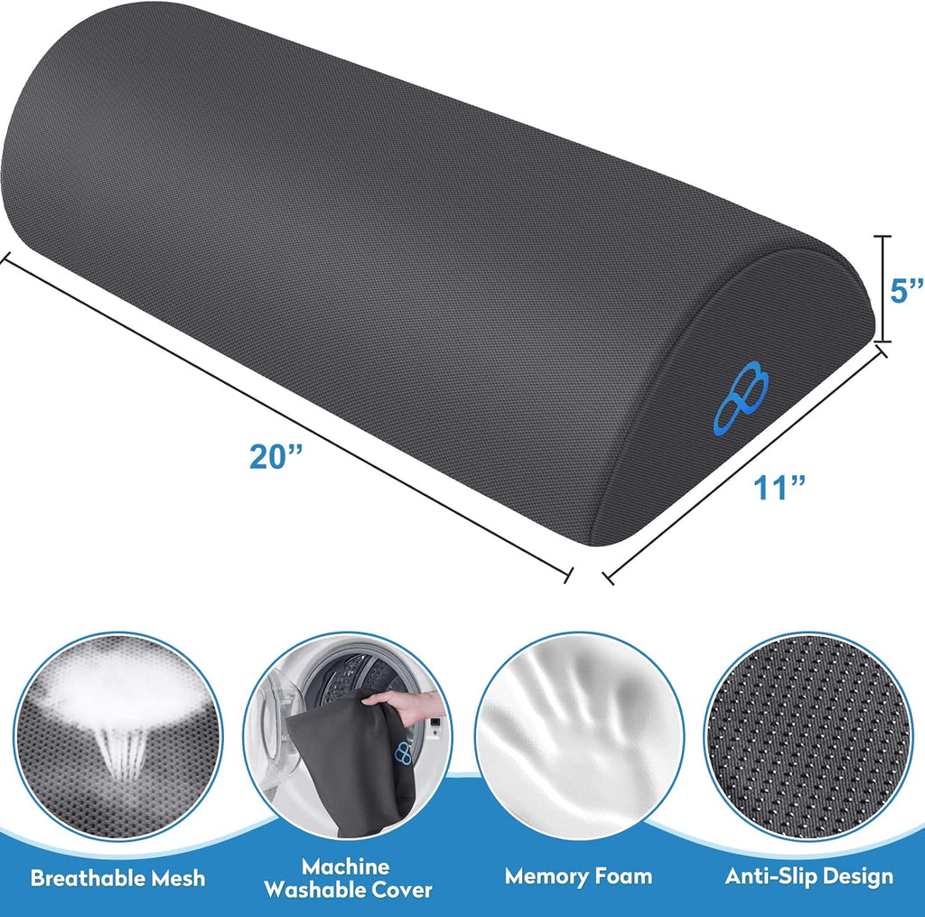 Foot Rest Ergonomic Pillow for Under Desk at Work, Grey/X-Large - Image 2