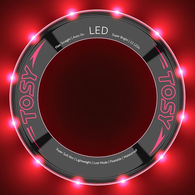 TOSY Flying Ring - 36 RGB Multicolor or 12 Monocolor LEDs, Super Bright, Lost Mode, Auto Light Up, Camping Essentials for Kid/Teen/Boy/Girl, Safe & Soft, Waterproof, Pool/Beach Games, Lightweight Toy - Image 2