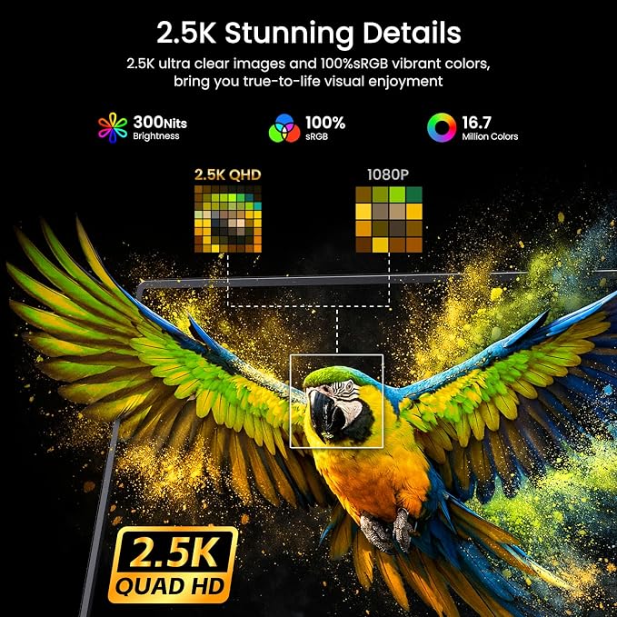 VILVA 17.3" QHD 165Hz USB-C HDMI Gaming Monitor | 17.3" QHD 165Hz IPS, slim metal+stand, USB-C/HDMI, for PC/PS5/Xbox/Switch, gaming. - Image 3