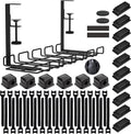 Under Desk Cable Management Tray with 52Pcs Different Essential Accessories | No Drill Steel Cord Organizer Kit for Home Office Standing Desk (15.7/13.4inch, Black) by ENGYNC