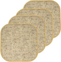 Sweet Home Collection Chair Cushion Memory Foam Pads Honeycomb Pattern Slip Non Skid Rubber Back Rounded Square 16" x 16" Seat Cover, 4 Pack, Broadway Camel/Brown by SweetHomeCollection