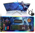 TopMade Wireless Charging Mouse Pad, RGB Gaming Mousepad, 35.4" x 15.8" Extra Large Waterproof Keyboard Desk Pad, Computer Desk Mat, Blue Nebula (Includes 20W PD Power Adapter & 6.56ft Woven Cable) by TopmadeProduct-Ordernow
