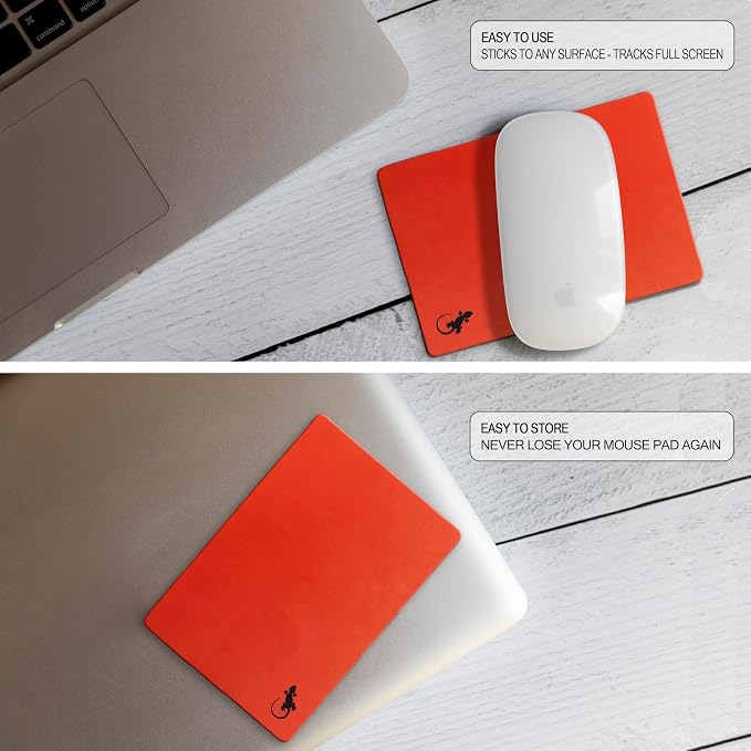 Mouse Pad Adhesive Bottom - Sticks to Any Surface - Portable - Webcam Covers and Screen Cleaner Included (Red) - Image 4