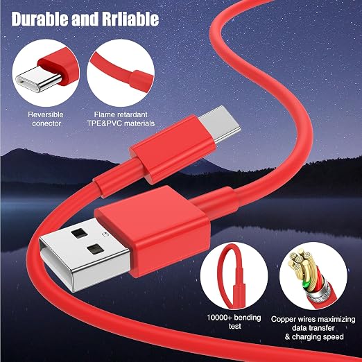 3-Pack Red [3.3FT+3.3FT+6FT] USB A to USB C Cable，USB to USB C Car Carplay Cable for iPhone 16 15 Pro Plus Pro Max，for iPad Pro/Air/Mini，for Samsung S24/S23/S22/S21，for MacBook Pro/Air and More - Image 7
