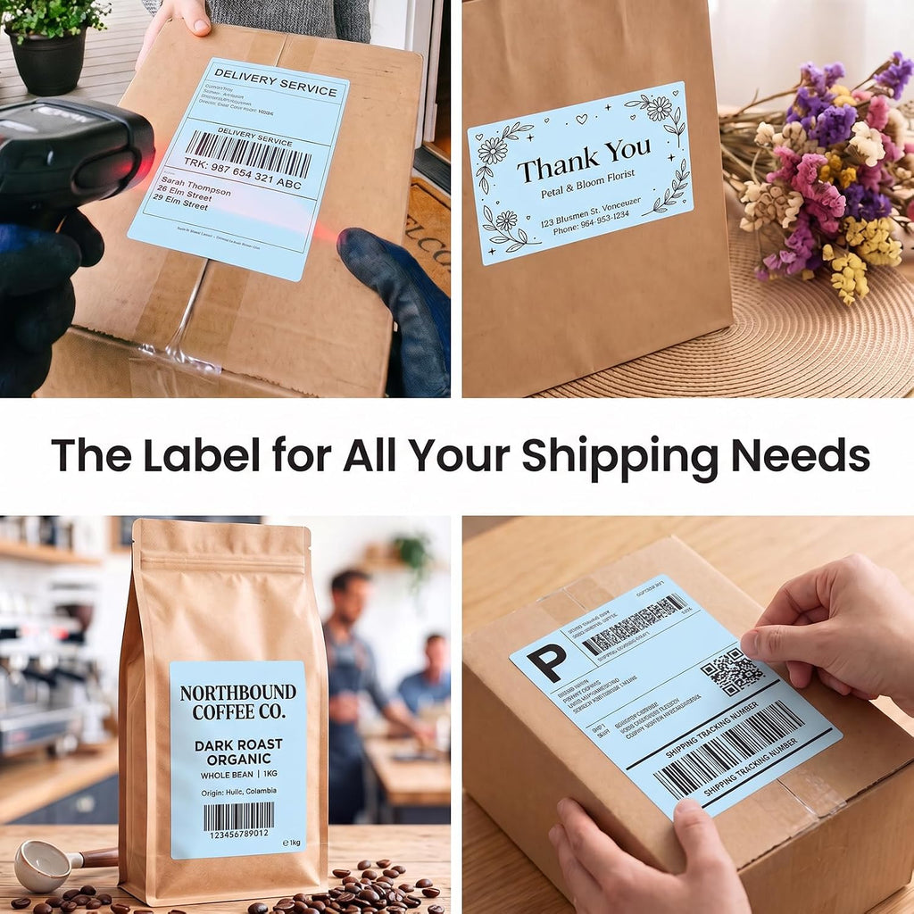 Phomemo 4x6 Thermal Shipping Labels for Address, Blue Label 250 PCS/Roll - Image 3