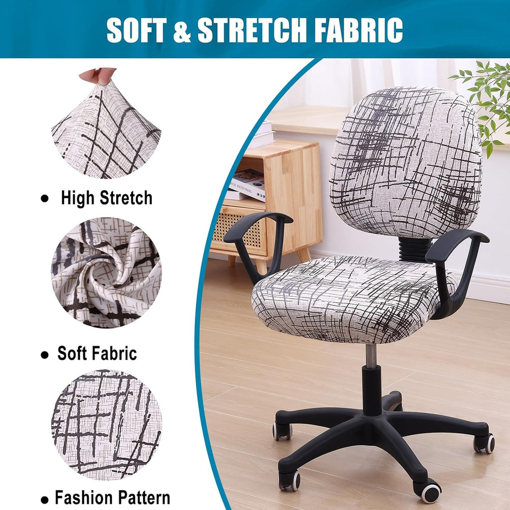 Smiry Stretch Printed Office Computer Desk Chair Covers for Seat & Backrest - Image 6