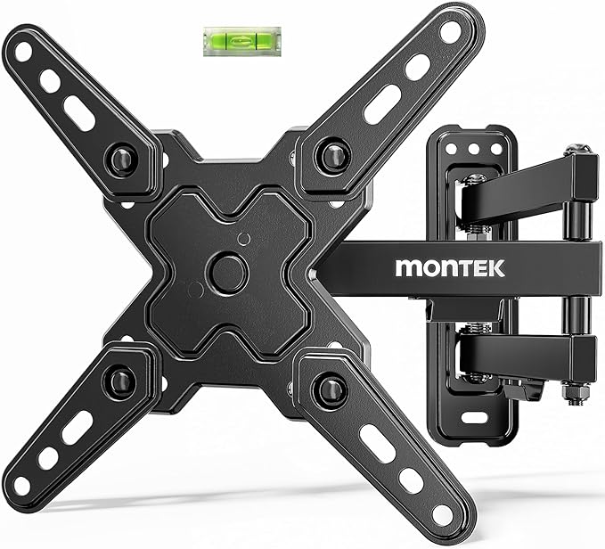 monTEK Full Motion Small TV Wall Mount for 13-43 Inch TVs up to 44 lb | ±90° swivel, +5°/-15° tilt, landscape/portrait rotation; extends 14.6 in, 4X load tested, VESA 200x200 mm, single-stud mount by monTEK