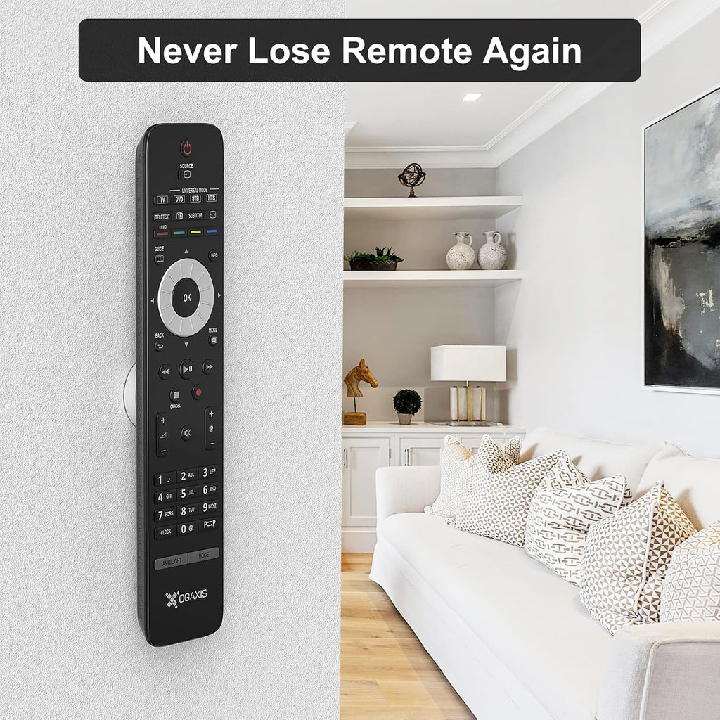 Magnetic Remote Control Holder Wall Mount, 4 Pack Upgrade Remote Control Organizers Storage Self-Adhesive TV Remote Control Caddy for Back of TV White - Image 7