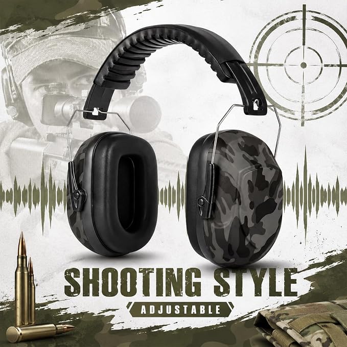 6 Pcs Noise Cancelling Headphones Kids Adult EarMuffs Bulk, Ear Protection 27db Noise Reduction Hearing Earmuff Camouflage Style - Image 4