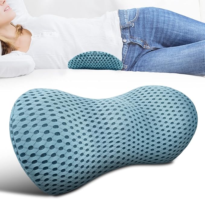 Lumbar Support Pillow for Office Chair, Memory Foam Lumbar Pillow for Lower Back Pain Relief (Blue) by Relaxedcomfortablebreathab