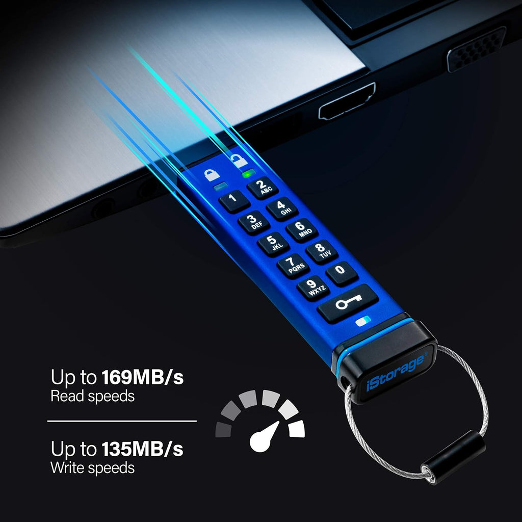 iStorage datAshur PRO 64 GB | Encrypted USB Memory Stick | FIPS 140-2 Level 3 Certified | Password protected | Dust/Water Resistant - Image 2