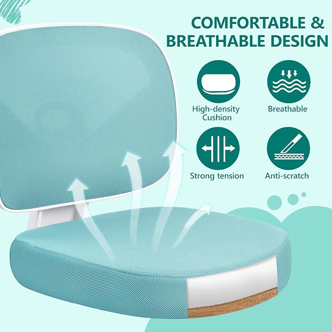 Kids Desk Chair, Pink Study Chair for Boys Girls with Height Adjustable, Swivel Mesh Task Student Chairs for 4-12, Growing Teen Office Chair for Home/School/Office (Teal) - Image 5