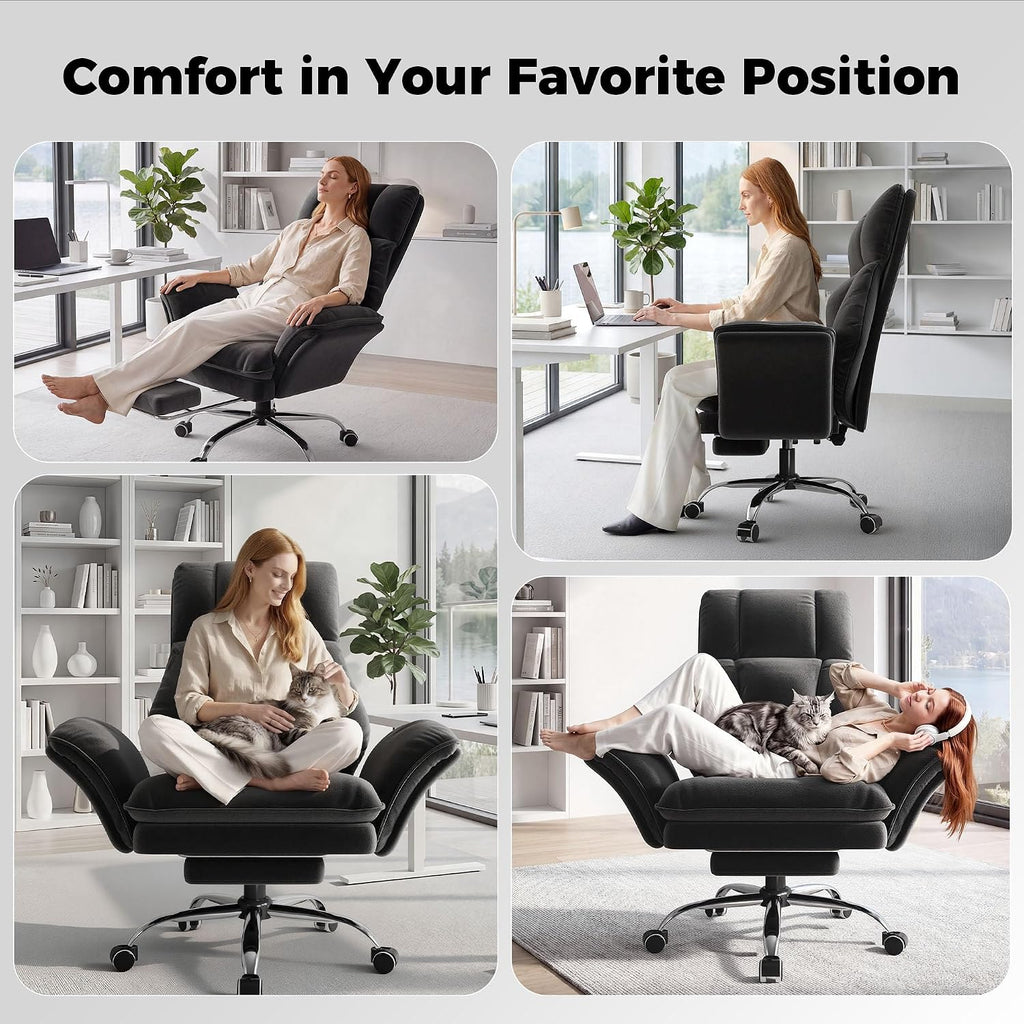 Big and Tall Office Chair, Flip Armrests for Pets & Cross Legged Sitting - Image 6