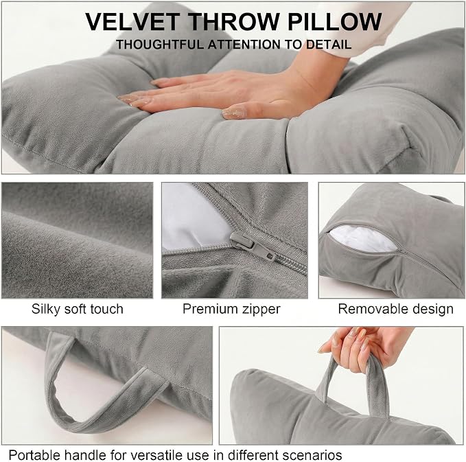 Lumbar Support Pillow for Office Chair and Car Seat, Zinc Gray | Ergonomic back support cushion with a removable, washable corduroy cover for desk chairs, sofas and recliners - Image 6