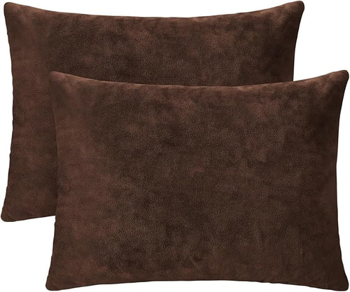 1 MIDDLE ONE 2 Pack Small Pillow, 16 X 12 Inches, Memory Foam Mini Pillow for Travel, Camping, Sleeping, Nap and Neck, Knee, Lumbar Support, Tiny Cushion for Pet, Dogs (Brown) by 1MIDDLEONE