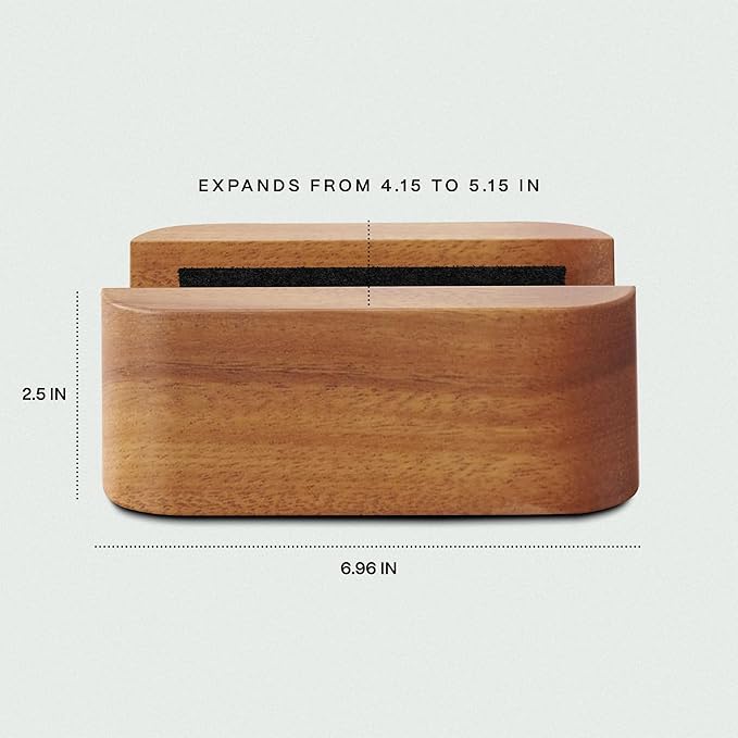 COREMINDED Adjustable Dual Vertical Laptop Stand for Desk, Wooden Laptop Holder, MacBook Pro Stand, Wood Mac Air Dock - Image 3