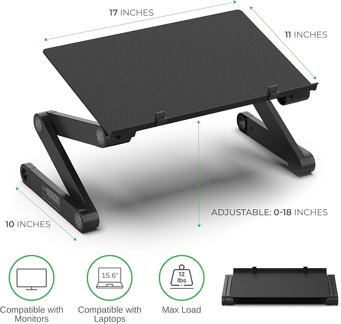 WorkEZ Monitor Stand, Single Mount Height Adjustable Monitor Riser for Desk, Ergonomic Desktop Computer Stand - Image 3