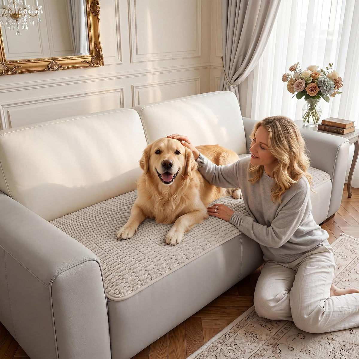 Foxdecor Couch Cover for Dogs Sofa Covers Non Slip Couch Pad Pet Friendly - Image 2
