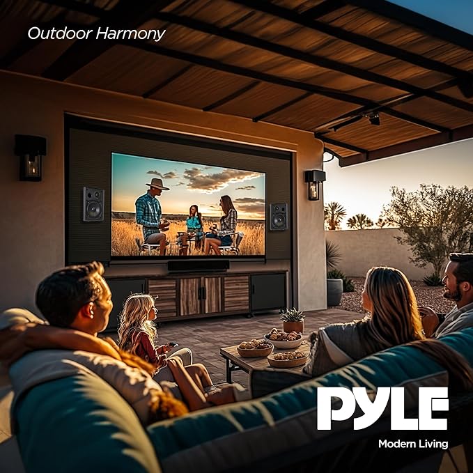 Pyle 6.5-Inch Wall Mount Waterproof Bluetooth Speaker System – Indoor/Outdoor Audio Pair with Built-in Digital Amplifier, Weather-Resistant Housing, High-Power Sound, Easy Installation (Black) - Image 5