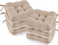 BETU Chair Cushions for Dining Chairs Set of 6,Kitchen Table Chair Pads with Ties,Non Slip Backing and Covers, Seat Cushion for Dining Room,Bar,Patio Chairs,15.5"X15.5"X3.5" by BETU