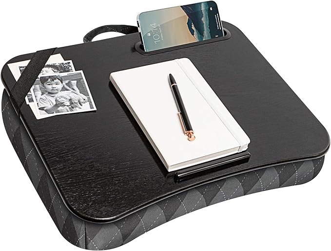 LAPGEAR Designer Lap Desk – Gray Argyle, 2-Pack with Storage Basket - Image 2