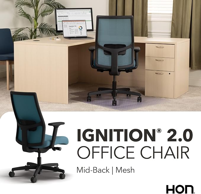 HON Ignition 2.0 Ergonomic Office Chair, Lumbar Support, Desk Chair, Sky | Ergonomic office desk chair with lumbar support, adjustable arms, office decor, workstation comfort for focused productivity - Image 7