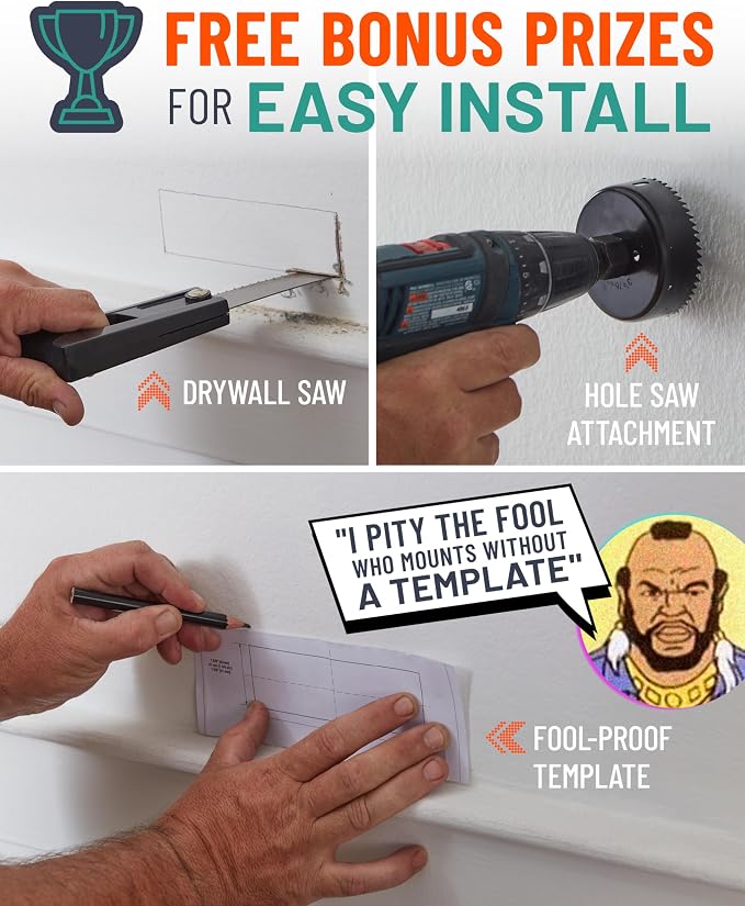 ECHOGEAR in Wall Cable Management Kit for TV & Soundbar, DIY Cord Hider | Easy install cord concealer and power kit includes circle saw drill attachment, drywall handsaw and hardware pack - Image 6