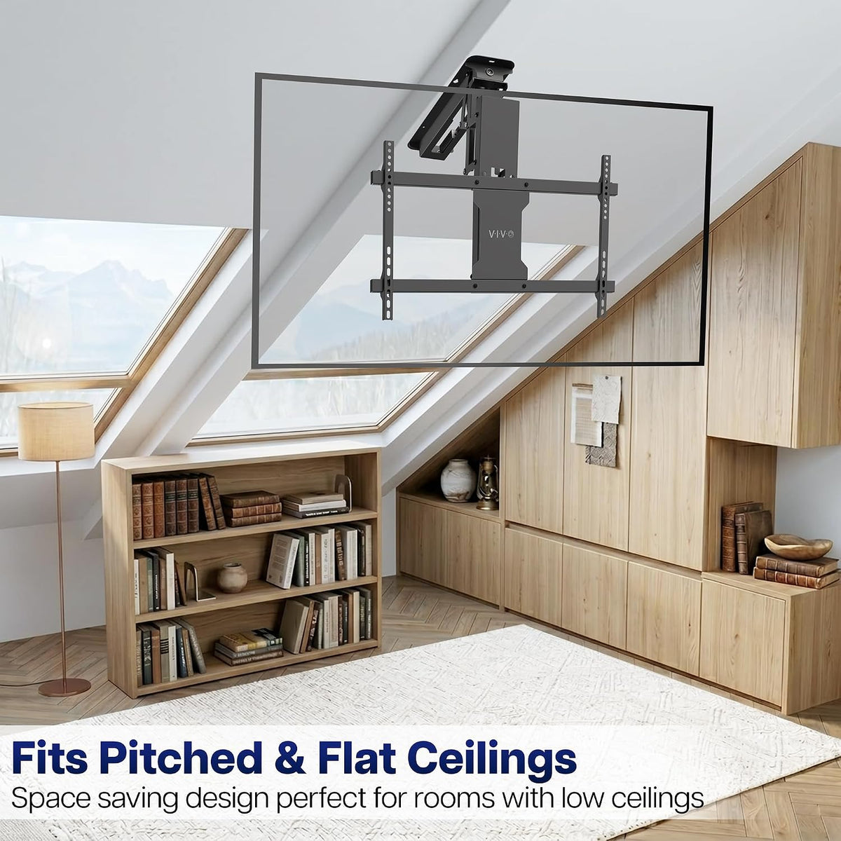 VIVO Black Electric Ceiling TV Mount for 23 to 55 in Screens, MOUNT-E-FD55 - Image 3