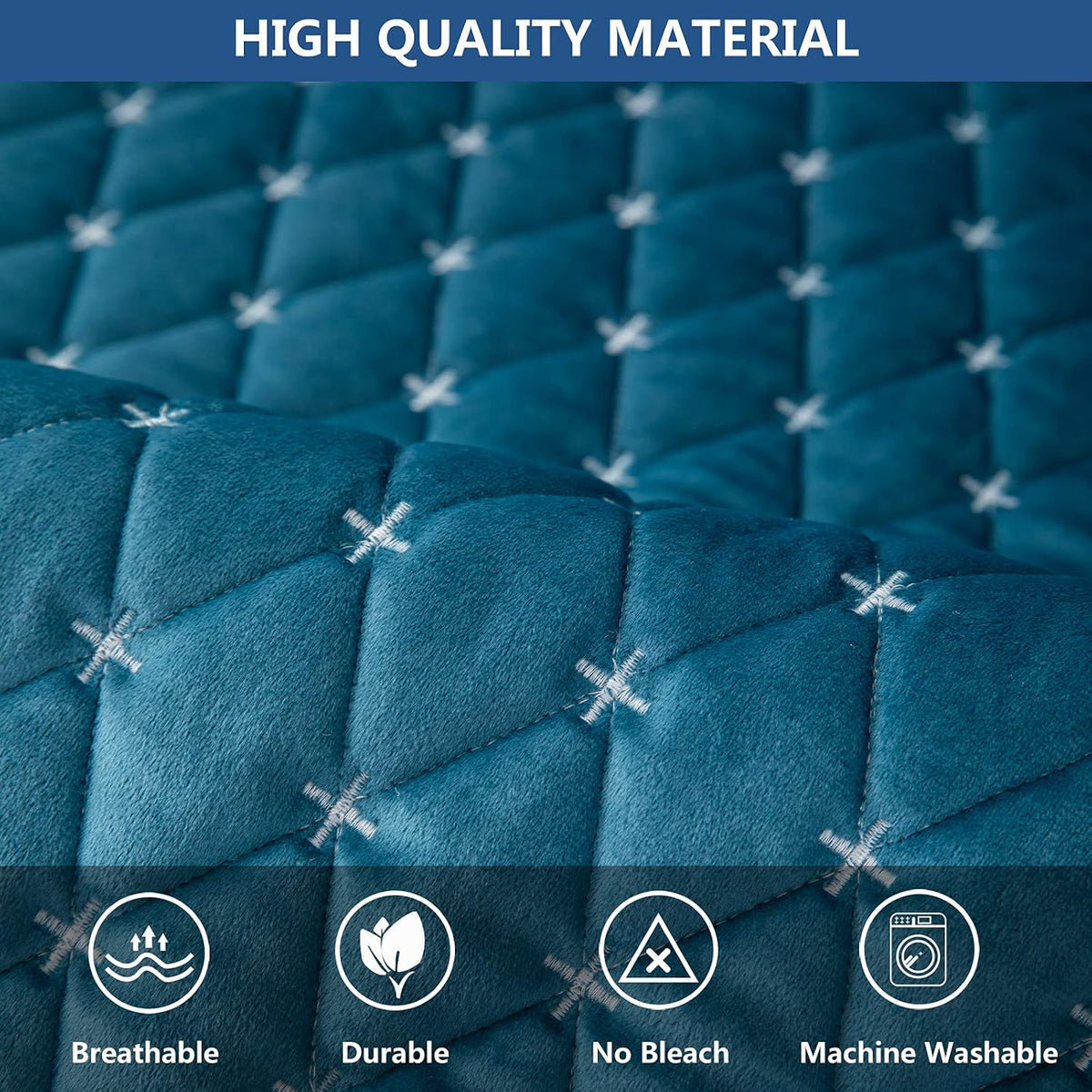 Velvet Sectional Couch Covers for Dogs,Blue,1PC,43''x63'' - Image 3