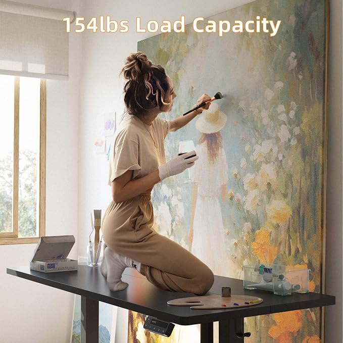 YIHAYO Low Height Adjustable Desk, Lifts 18.1-28.3 Inches, Electric Standing Desk for Short People, 60 x 24 Inches Computer Table with Splice Board for Home Office, Black - Image 6