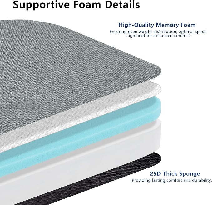 Nordjager Chair Cushions for Dining Chairs, 6 Pack Memory Foam Cushion | 2.5" Thick Chair Cushion; Waterproo Surface with 17" x 16" Size for Kitchen & Dining Chairs, Secure Ties and Washable Cover. - Image 3