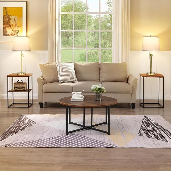 JUNNAI 2 Pack 22"-30" Adjustable Height Table Lamps Set, Modern Gold Table Lamps with White Shade 3 Colour Temperature Pull Chain Tall Lamps for Living Room Bedroom Bedside End Table Nightstand - Image 5