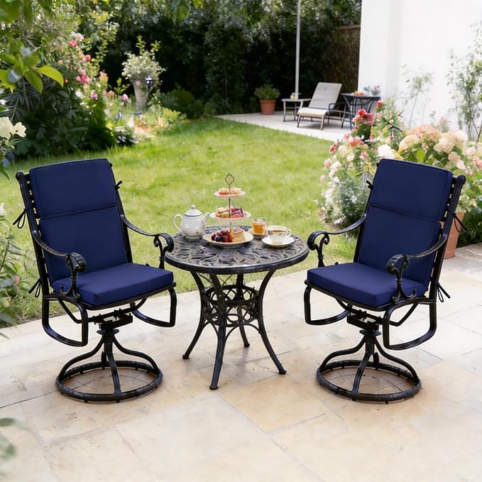 High Back Patio Chair Cushions, 21x20 Waterproof & Fade-Resistant Outdoor Dining Chair Cushions, Indoor/Outdoor High Back Cushion, Seat Pad for Glider and Lawn Chair, Navy Blue - Image 2
