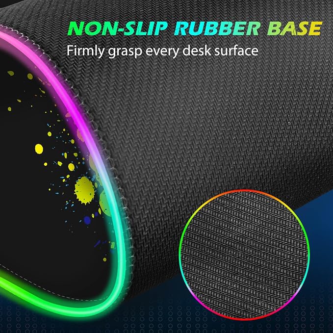 ToLuLu RGB Gaming Wireless Charging Mouse Pad, 7.5/10/15W 10 Light Modes LED Mouse Pad Computer Keyboard Mat Mousepad, 800x300x4MM Extended Large Desk Mat for Gaming, MacBook, Laptop, PC, Human Brain - Image 6