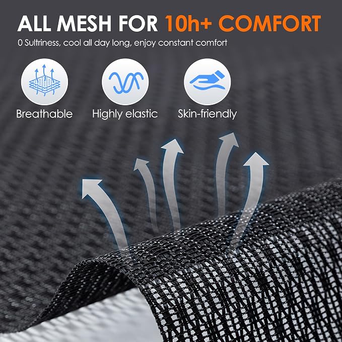 Ergonomic Mesh Office Chair, Adjustable Home Desk Chair with Folding Armrest, 2D Headrest, Soft Seat and PU Wheel, Black Swivel Task Chair for Office, Business, Student (GY1108) - Image 8