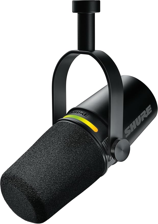 Shure MV7+ Dynamic Microphone – USB-C & XLR Podcast Mic for Streaming, Recording & Broadcasting, OBS Certified, Auto Level Mode, Digital Pop Filter, LED Panel, Black, (Pack of 8) by Shure
