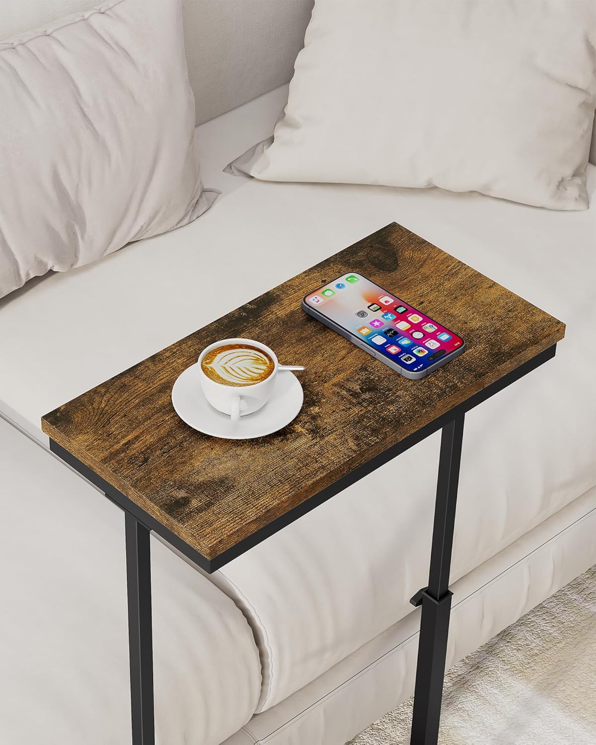 TUTOTAK End Table, Side Table, Tall Couch Table, Sofa Table, Set of 2 - Image 7