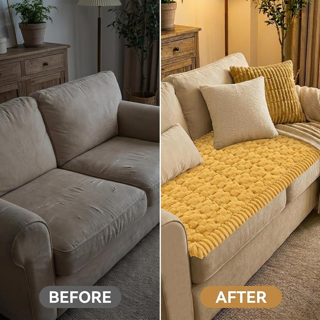 Smiry Fall Couch Cover for Dogs, Non Slip Fuzzy Pet Sofa Protector Washable - Image 7