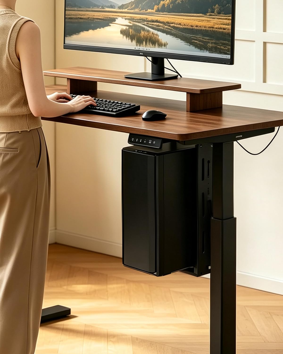 Under Desk PC Mount, No Drill Clamp On Computer Mount for Standing Desk - Image 8