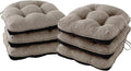 IPYNBAP Chair Cushions for Dining Chairs Set of 6, Kitchen Chair Cushions, Chair Pads with Ties and Non Slip Backing, Tufted Memory Foam Seat Cushion 6 Pack, 15.5" x 15.5" x 4", Khaki by IPYNBAP