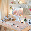 iCasso Desk Mat, Large Mouse Pad,35.4x15.7in,Peach Pink by iCasso
