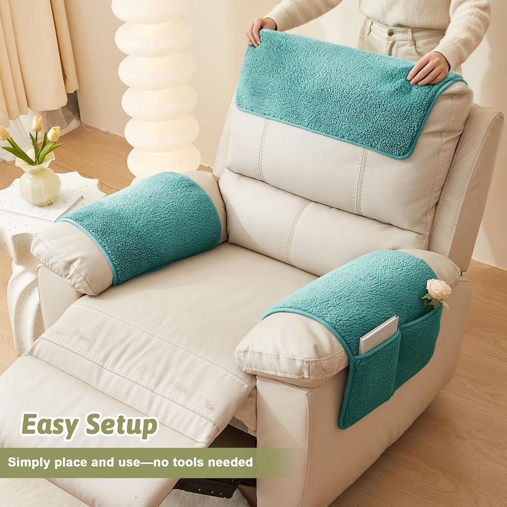 Universal Sherpa Recliner & Armchair Covers with Pockets - Image 6