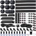 311Pcs Cable Management Organizer Kit 4 Cable Sleeve Split | 53Cable Clips 12Cord Clips Holder,22 Cable Ties, 20 Adhesive Wall Cable Tie, 200Fasten Cable Ties for TV Office Home by DRIVUU