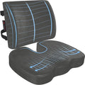 FORTEM Seat Cushion & Lumbar Support for Office Chair, Wheelchair, Car | Memory Foam | Ergonomic Design | Washable Cover | Non Slip | Dark Grey by FORTEM