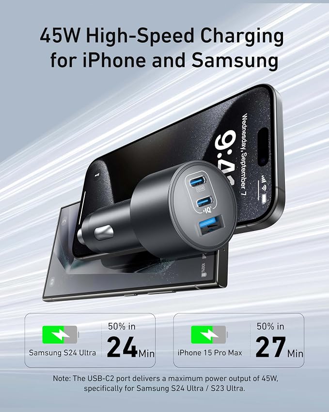 Anker 167.5W Max 3-Port Ultra-Compact USB C Fast Charging Car Charger | Fast Charging Adapter for MacBook Pro / Air, iPhone 17 / 16 / 15 Series, Samsung S25, iPad Pro, AirPods, and More - Image 4