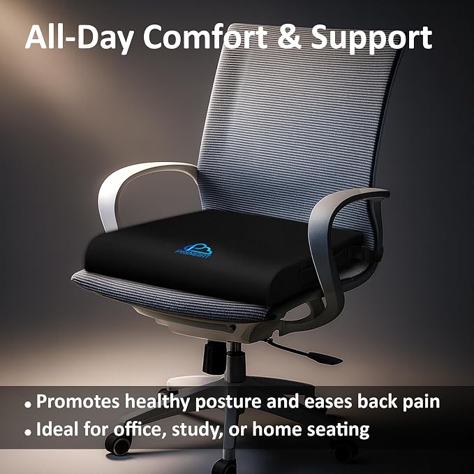 Premium Large Gel Seat Cushion, Memory Foam Seat Cushion for Recliner, Wheelchair, Office Chair, Car, Floor, Dining Chair, Sciatica, Coccyx, Back Pain & Pressure Sore Relief, Design with Ventilation - Image 6