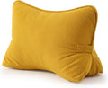 Pat. Pend. Corduroy Reading Back Pillow with Lumbar Support, Triangle Backrest Cushion for Bed Sitting & Relaxing, Support Pillow for Sofa or Headboard, Bright Yellow by Ailuteie