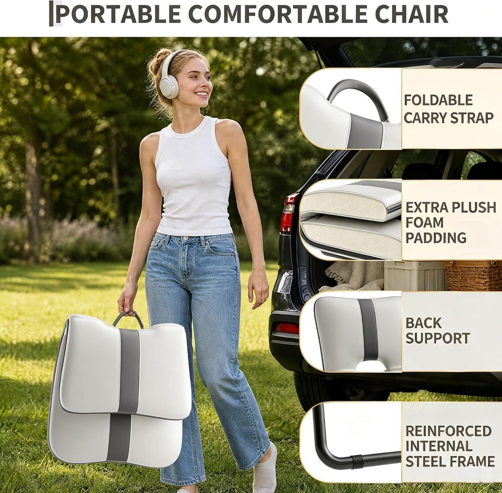 IDEALHOUSE Folding Floor Chair with Back Support and Carry Handle - Image 6