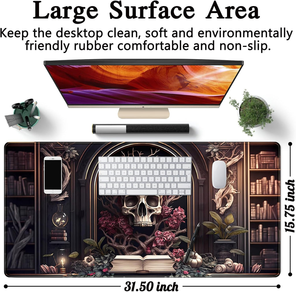 CYZFF Gothic Large Mouse Pad XXL Desk Pad Gaming Mousepad Extended Keyboard Mat 31.5 x 15.7 in Black Fabric with Lycra Surface and Rubber Base - Image 5