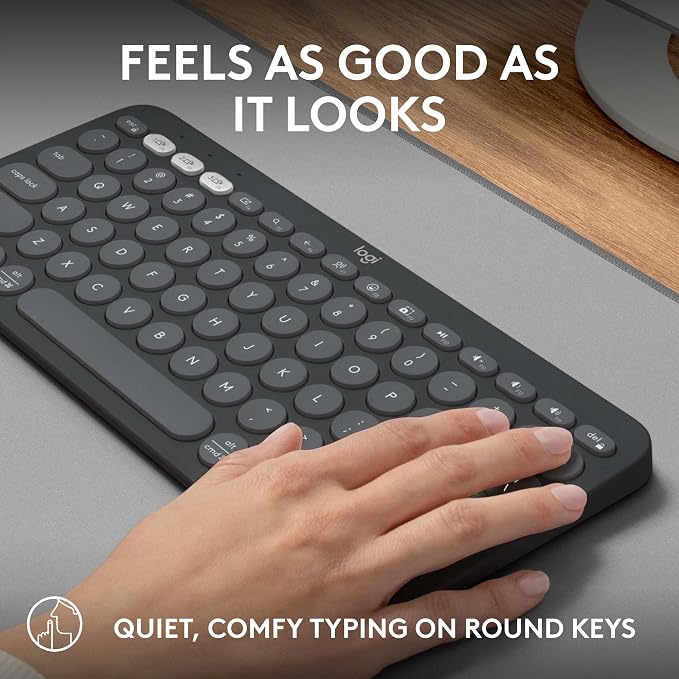 Logitech Pebble Keys 2 K380s Keyboard, Bluetooth, Wireless - Graphite - Image 5